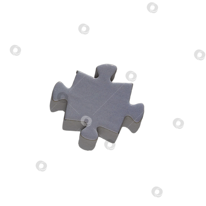 Скачать Крупный план серо-голубого фрагмента головоломки с тенью, выделенного на прозрачном фоне с обрезанным контуром фотосток Ozero