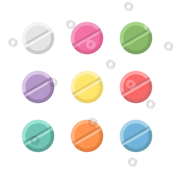 Скачать Набор разноцветных круглых таблеток фотосток Ozero