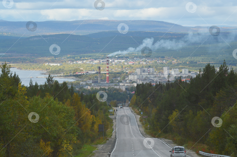 Скачать Вид с перевала на город Кандалакша. фотосток Ozero