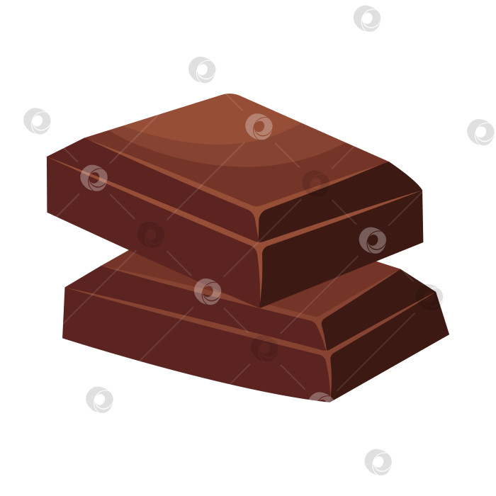 Скачать Кусочки шоколада. векторная иллюстрация на белом фоне фотосток Ozero