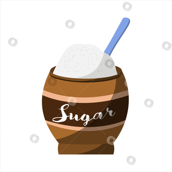 Скачать Сахар в сахарнице. векторная иллюстрация на белом фоне фотосток Ozero