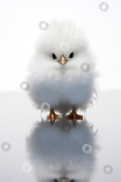 Скачать Иллюстрация маленького белого пушистого цыпленка фотосток Ozero