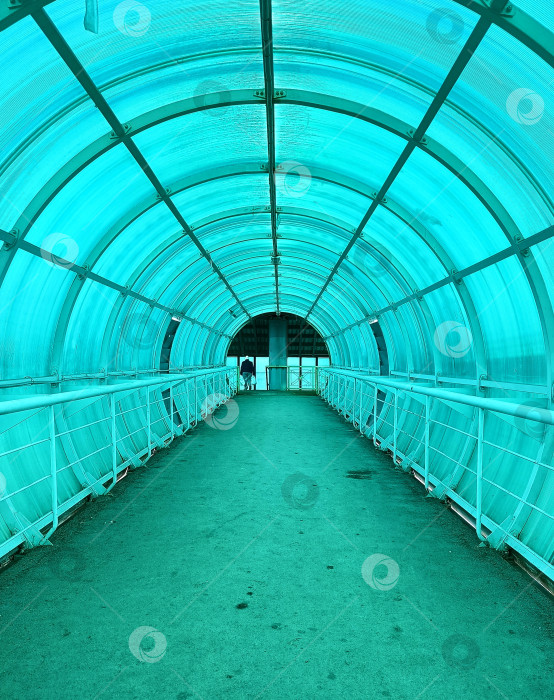 Скачать Тоннель крытого пешеходного перехода, январь 2024 года, Владивосток, Россия фотосток Ozero