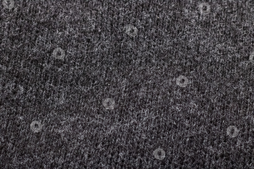 Скачать Серая вязаная шерстяная ткань крупным планом, фон или текстура фотосток Ozero