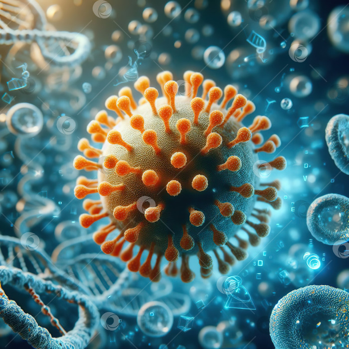Скачать Коронавирус 2019-новая концепция коронавируса nCoV, ответственная за вспышку SARS-CoV-2 и коронавирусы гриппа как опасные штаммы гриппа в виде пандемии. Вирус под микроскопом крупным планом фотосток Ozero