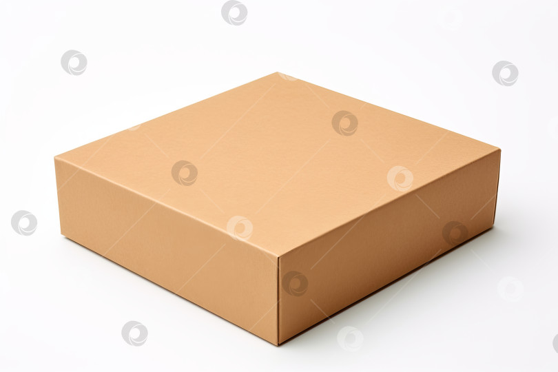 Скачать Крупный план пустой картонной коробки на белом фоне для макета, места для копирования фотосток Ozero
