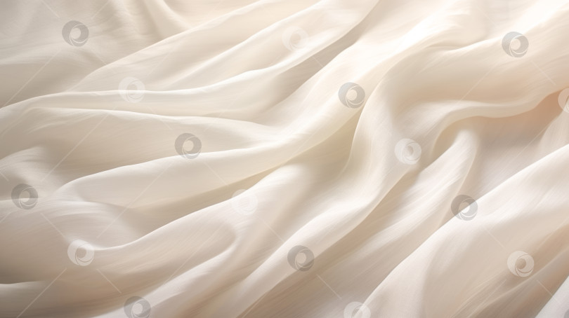 Скачать Текстура льняной ткани, мягко колышущейся на ветру. Мягкое естественное освещение подчеркивает нежные складки и морщинки ткани фотосток Ozero