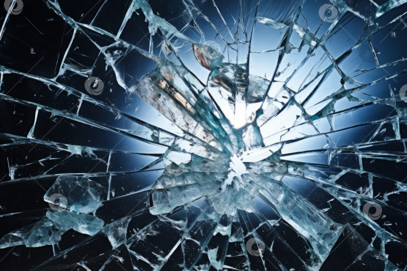Скачать Вид разбитого стекла с осколками. Концепция разрушенных иллюзий и возможностей фотосток Ozero