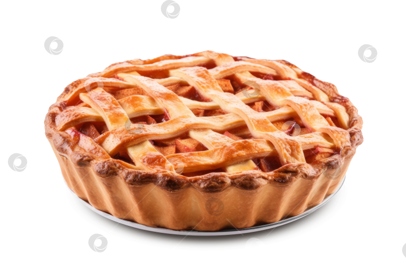 Скачать Крупный план свежего вкусного яблочного пирога, выделенного на прозрачном фоне фотосток Ozero