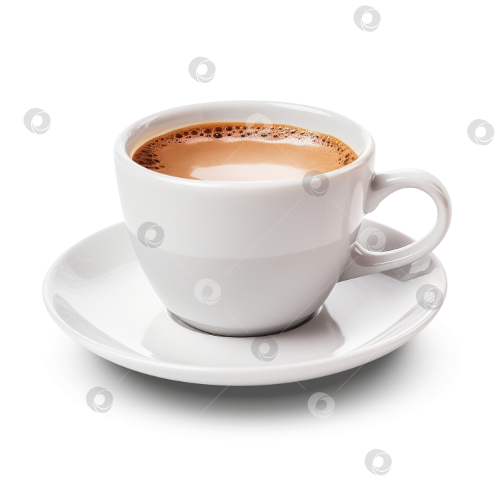Скачать Белая кофейная чашка с блюдцем, выделенная на прозрачном фоне фотосток Ozero