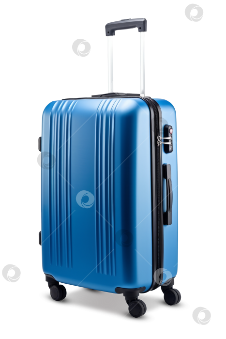 Скачать Синий чемодан, выделенный на прозрачном фоне фотосток Ozero