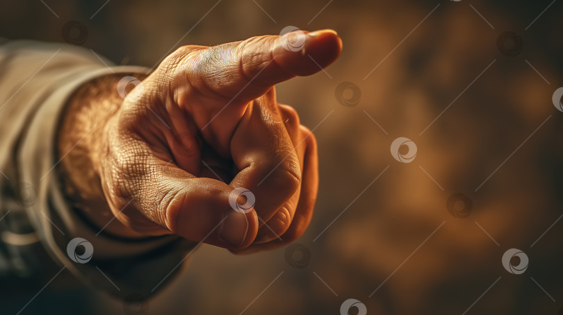 Скачать Крупный план руки пожилого кавказца, указывающего пальцем в сторону фотосток Ozero