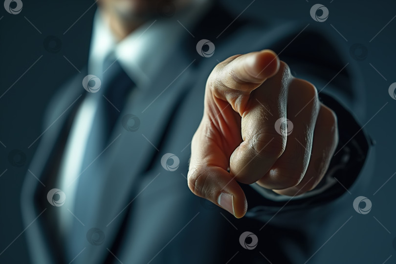 Скачать Неузнаваемый бизнесмен в костюме приказывает жестом, крупным планом мужская рука, указывающая пальцем в камеру фотосток Ozero