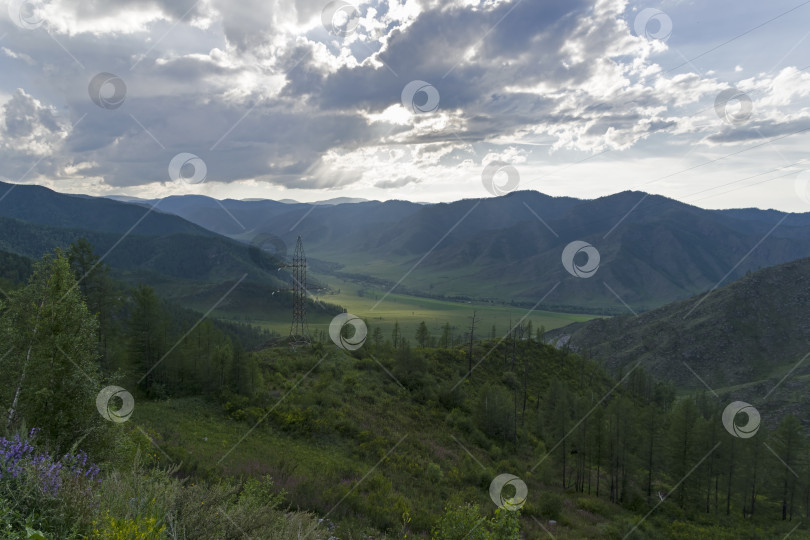 Скачать Вид с горного перевала. Горный Алтай, Россия. фотосток Ozero
