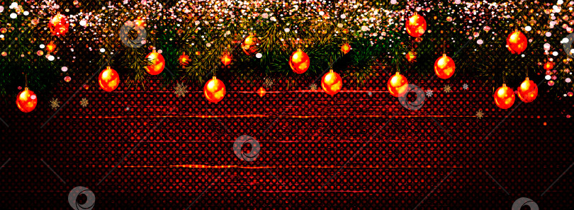 Скачать Рождественская елка с украшением на темной деревянной доске фотосток Ozero