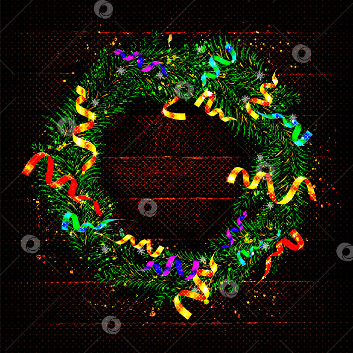 Скачать Рождественский венок с цветными шариками фотосток Ozero