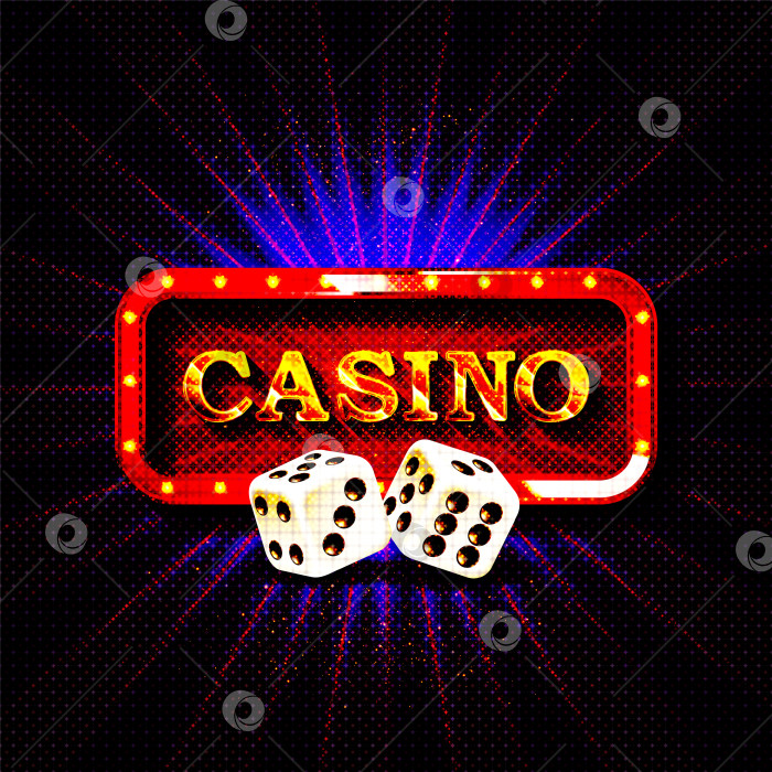 Скачать Текст Casino gold на векторном баннере ретро-красной доски фотосток Ozero