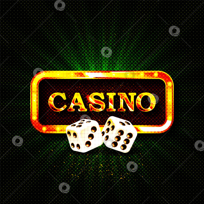 Скачать Текст Casino gold на векторном баннере ретро-красной доски фотосток Ozero