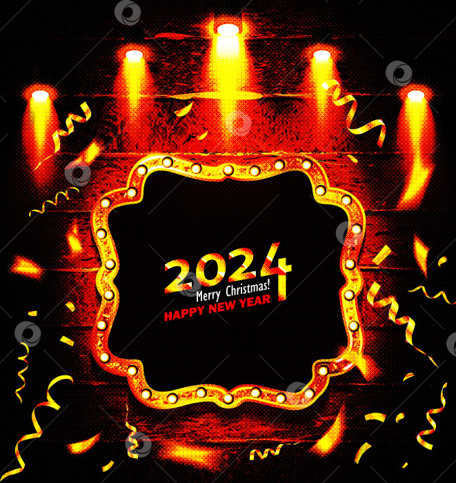 Скачать Табличка с поздравлением с новым 2024 годом фотосток Ozero