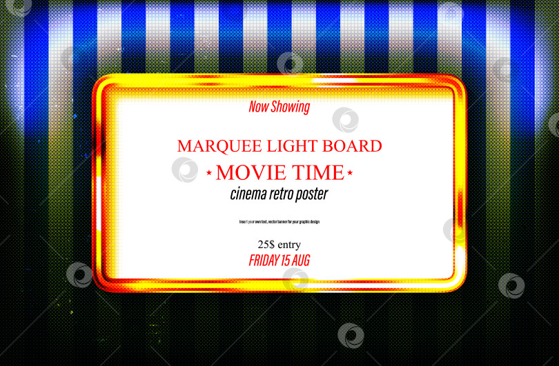 Скачать Световая вывеска в стиле ретро. Баннер в винтажном стиле. фотосток Ozero
