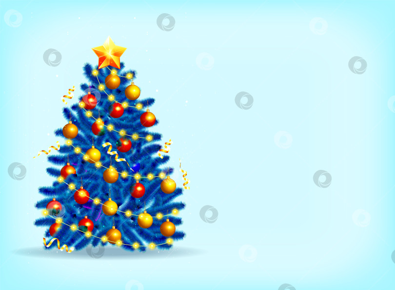 Скачать Красивая голубая рождественская елка фотосток Ozero