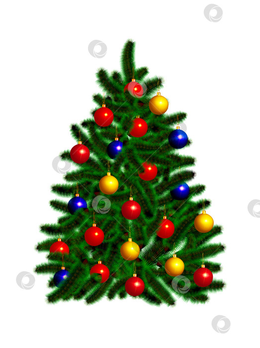 Скачать Украшенная рождественская елка фотосток Ozero