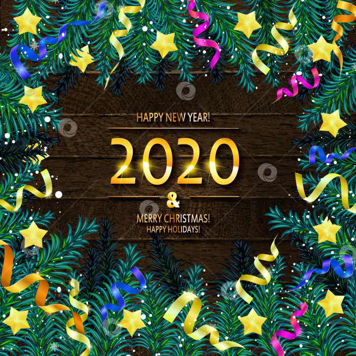 Скачать 2020 С Новым годом и Рождеством фотосток Ozero