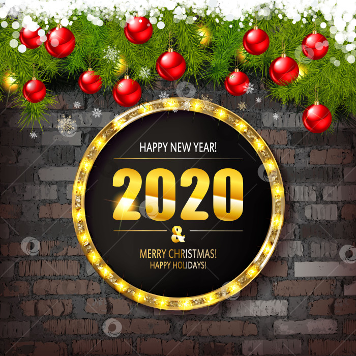 Скачать Счастливого Рождества и нового 2020 года фотосток Ozero