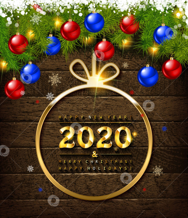 Скачать Счастливого Рождества и Нового 2020 года. фотосток Ozero