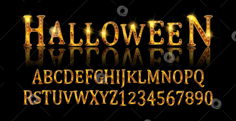 Скачать Винтажный оригинальный шрифт для Хэллоуина. фотосток Ozero