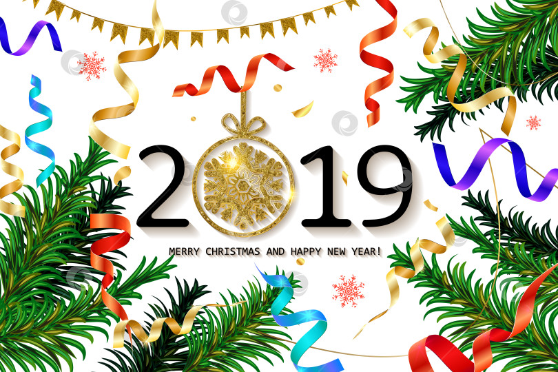 Скачать фон счастливого Нового года 2019 фотосток Ozero