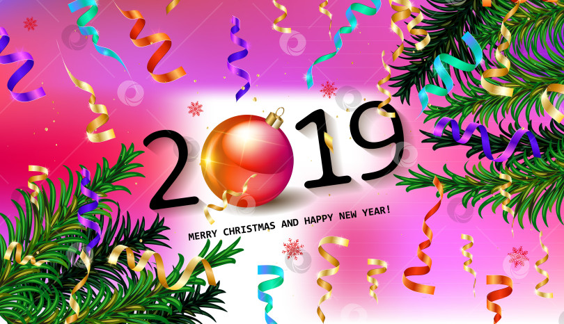 Скачать фон счастливого Нового года 2019 фотосток Ozero