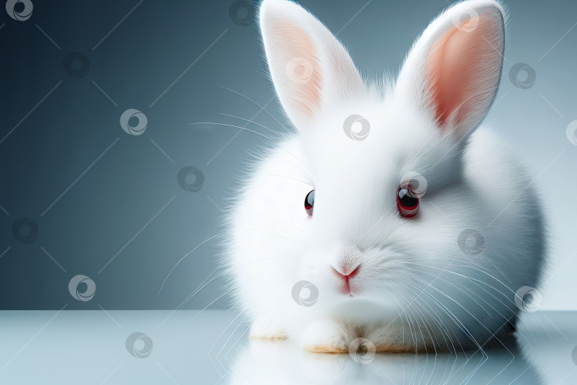 Скачать милый маленький кролик крупным планом на цветном фоне. фотосток Ozero