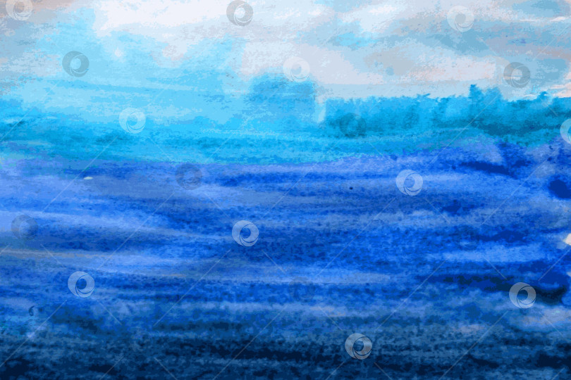 Скачать Нарисованное вручную акварелью небо фотосток Ozero