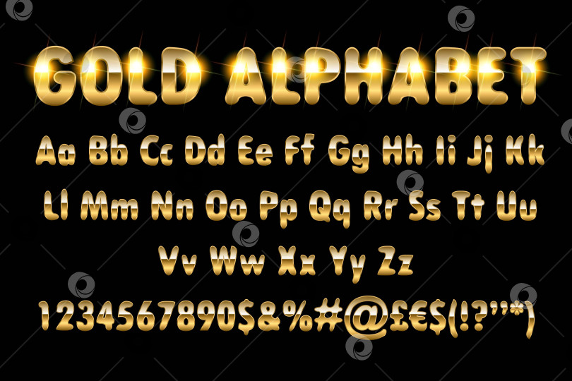 Скачать Буквы золотого алфавита и цифры фотосток Ozero
