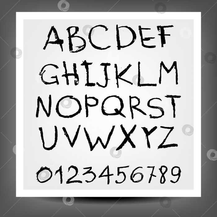 Скачать Написанные от руки английские алфавиты и цифры фотосток Ozero