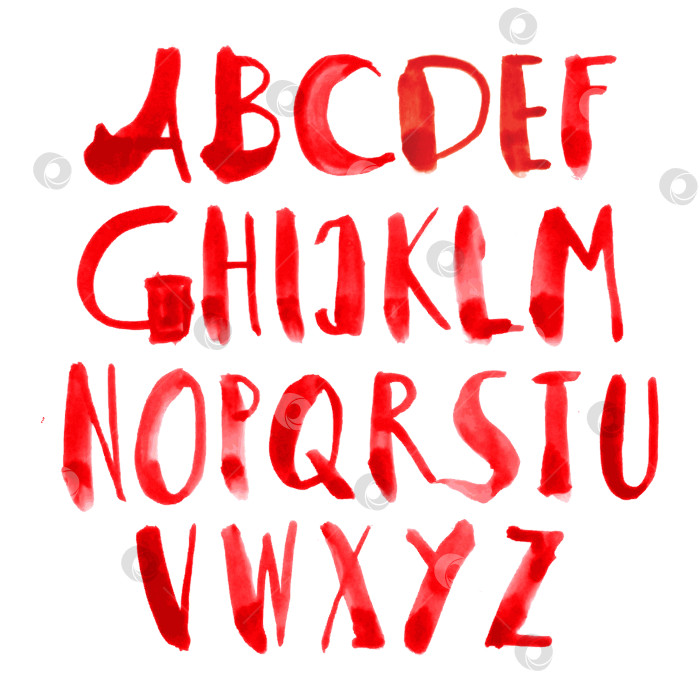 Скачать Векторная ручная роспись шероховатого алфавита - красный фотосток Ozero
