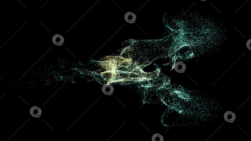 Скачать плавная абстрактная анимация точек и частиц, элемент графики движения для дизайна. Взрыв и движение яркого света с селективной фокусировкой. фотосток Ozero