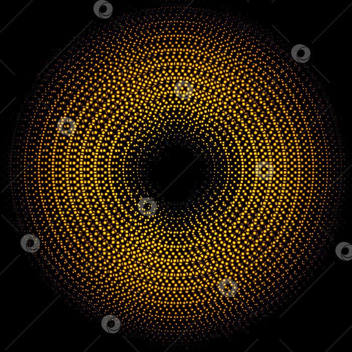 Скачать Золотые огни абстрактного баннера в полутоновом круге. Векторная иллюстрация фотосток Ozero