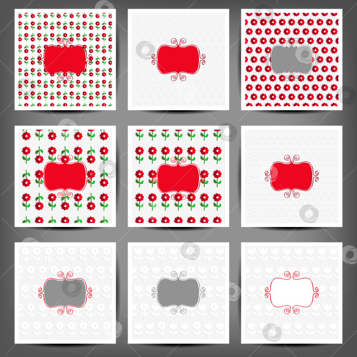 Скачать набор векторных цветочных бумажных открыток фотосток Ozero