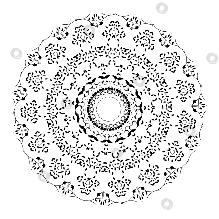 Скачать Векторная Красивая Черная мандала в стиле деко фотосток Ozero