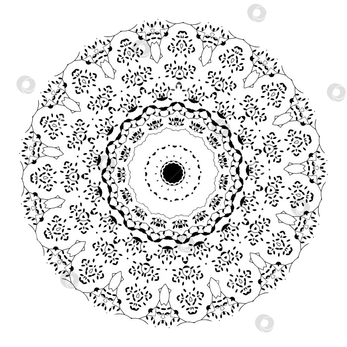 Скачать Векторная Красивая Черная мандала в стиле деко фотосток Ozero
