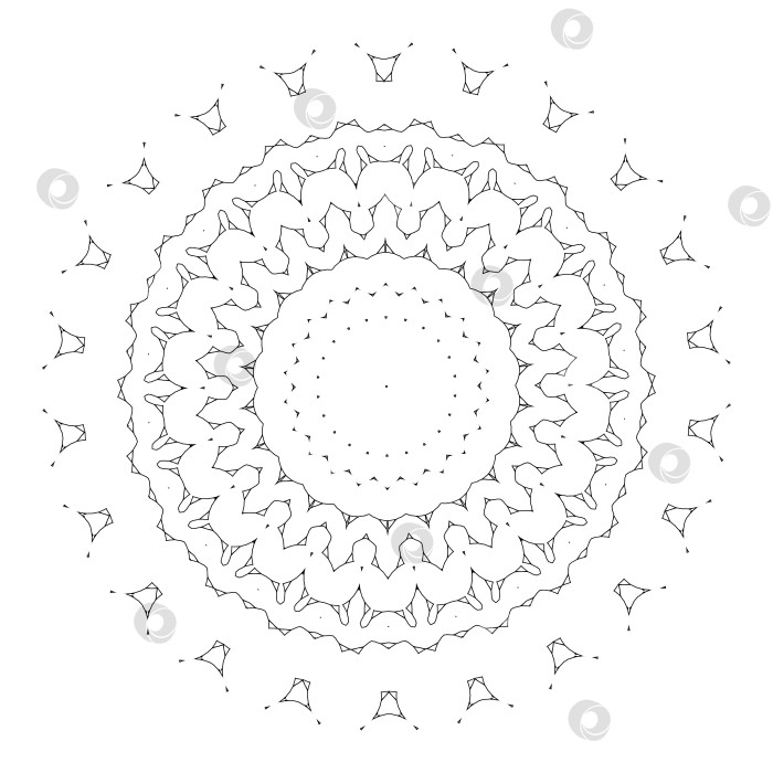 Скачать Векторная Красивая Черная мандала в стиле деко фотосток Ozero