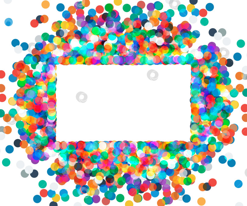 Скачать прямоугольная рамка из цветного конфетти фотосток Ozero