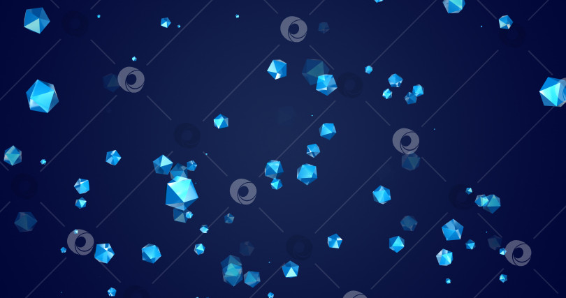 Скачать Абстрактный синий геометрический фон. 3d-изображение, выборочная фокусировка. копировать космические обои фотосток Ozero
