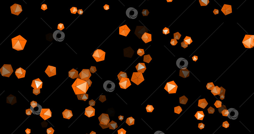 Скачать Абстрактный желто-оранжевый геометрический фон. 3d-изображение, выборочная фокусировка. скопируйте пробел в режиме наложения черного фона, отредактируйте. фотосток Ozero