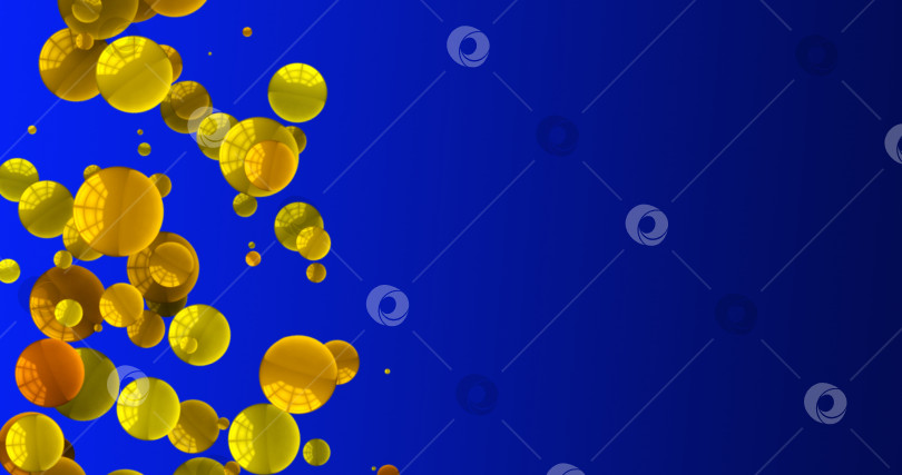 Скачать Абстрактная сфера на желто-синем геометрическом фоне. 3d-изображение, выборочная фокусировка. копировать космические обои фотосток Ozero