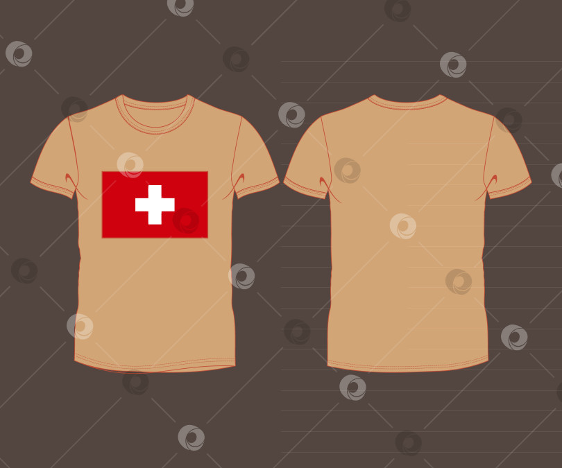Скачать футболка с флагом Швейцарии фотосток Ozero