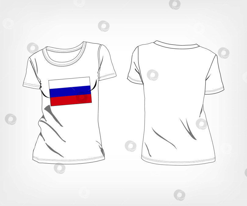 Скачать футболка с флагом России фотосток Ozero