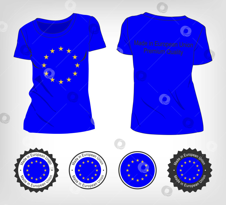Скачать футболка с флагом Европейского союза фотосток Ozero